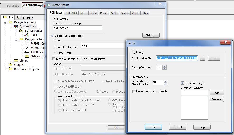 Netlist for PCB Design To create a netlist for PCB design, use the Netlist icon in the main toolbar, or the Tools - Create Netlist command.