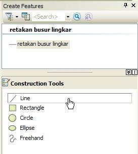 shows the location of folders which contains the layers. Select retakan busur lingkar layer then click OK.