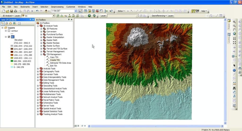 Various process of ArcGIS can be seen based on indicator that appear on bottom right corner of ArcMap workspace like as