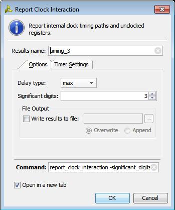 Chapter 2: Timing Analysis Features Results Name Field The Results name field at the top of the Report Clock Interaction dialog box specifies the name of the graphical report that opens.