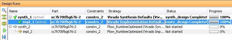 Chapter 3 Implementation Results Analysis Features Using the Design Runs Window The Design Runs window displays the state of the current runs.