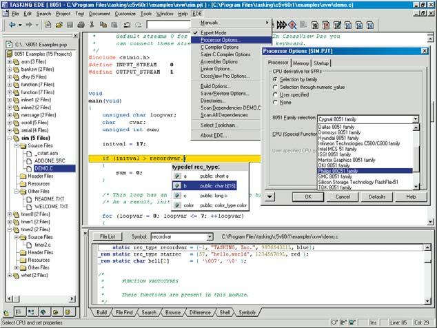 PC/Windows and Sun/Solaris THE TASKING 8051 SOFTWARE DEVELOPMENT TOOLSET The TASKING Software Development Toolset for the 8051 architecture provides a complete and cost-effective solution for