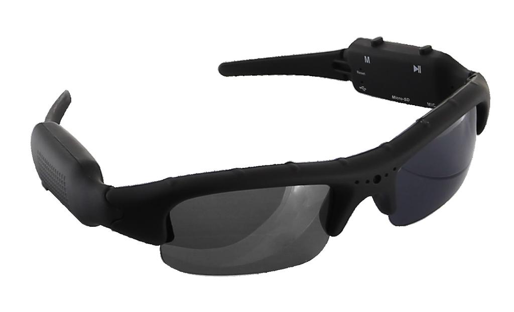 Product Overview Features These Action Camera Glasses enable you to shoot high definition video, take high-quality photos and record high-quality audio on an external Micro SD (TF) card (not