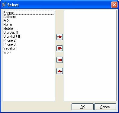 Selecting Specific Types of Fields Figure 7.2 ACS for Windows Export Selection window To select specific types of fields 1.