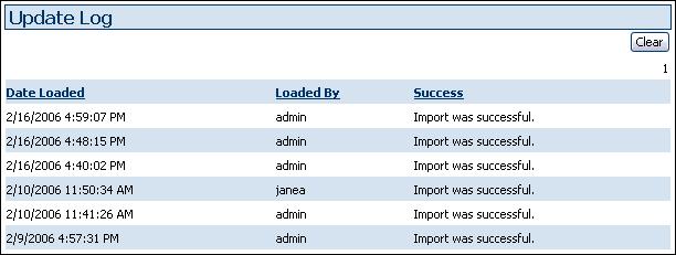 Update Log To export the report to Excel, click Export to Excel. If there is no information in the report to export, the Export to Excel button does not display. To print the report, click Print.