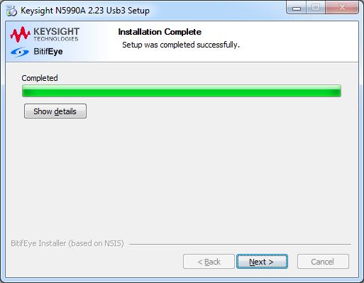 4 Software Installation and Update Figure 4-5: N5990A Installation Status Window Once the