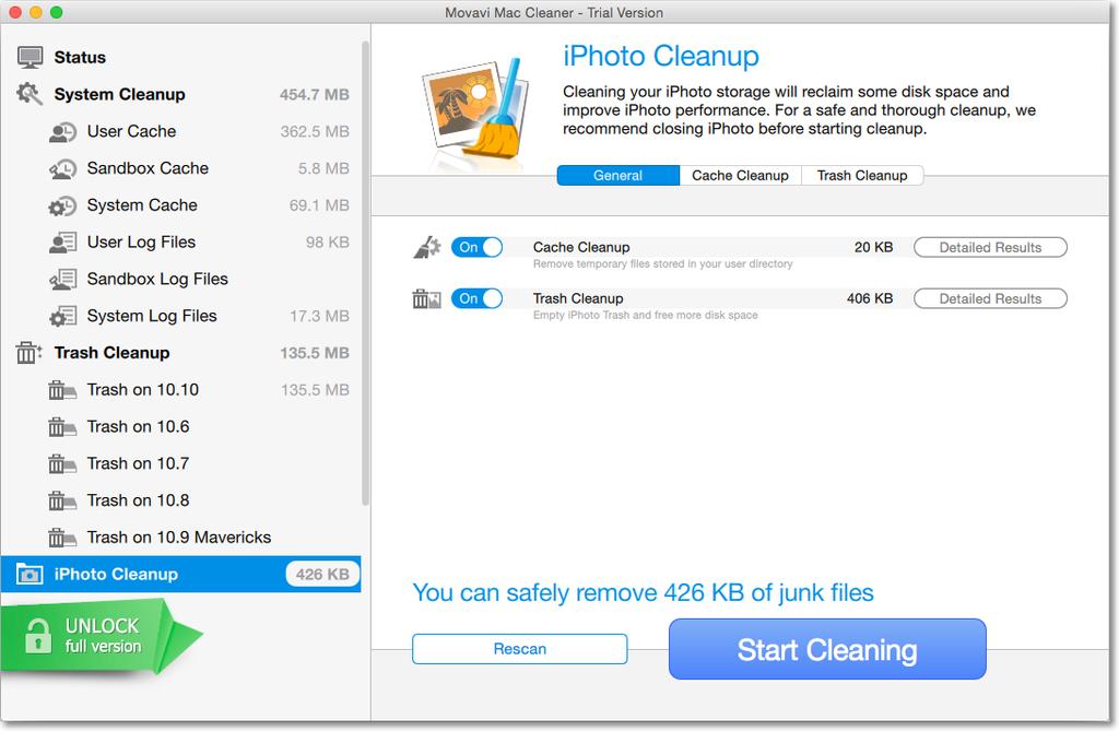 iphoto Cleanup iphoto creates and stores a lot of extra thumbnail files for all of your photos.