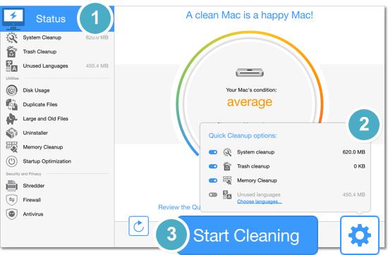 Quick Cleanup Quick Cleanup is an express tool that allows you to tidy up your Mac in under a couple of minutes, without worrying about deleting something you might need. Running Quick Cleanup 1.