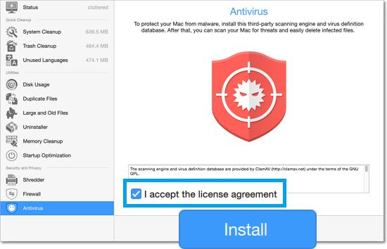 Installing the Antivirus If this is your first time using the Antivirus, you will need to install the scanning engine and virus definition database.