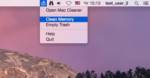Menu bar helper The menu bar helper gives you quick access to Movavi Mac Cleaner and frequently used cleanup methods.