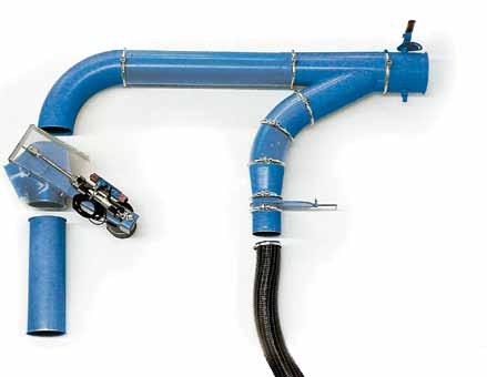 107 Pipework system type 2 for RE exhaust unit B A: Pipework segments, with flange from 1 mm or 2 mm steel sheet, lacquered, electrically conductive B: Pipe clamping rings, galvanised, complete with