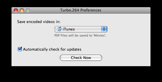 Preferences Preferences How can I choose where Turbo.264 HD will export to? In the Turbo.264 HD menu, select Preferences.