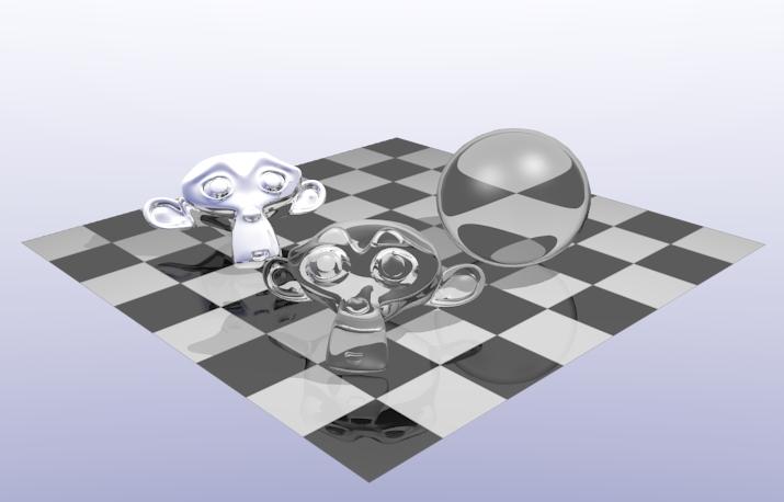 Chapter 1-9- The Ray-Tracing Blender Interface Reflection (mirror) and Refraction (transparency) To create a mirror, or reflective surface on an object, select that object and add a material.