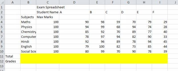 19.) VBA code to create an Exam spreadsheet of students and their grade submissions.