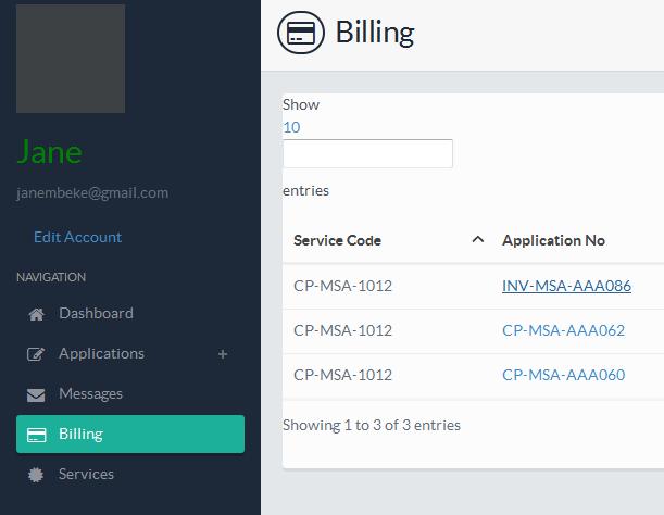 CHAPTER 4: BILLING The billing menu enables you to view all invoices issued. 4.1.
