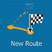 Tap to open a list with more options like selecting from route alternatives, changing route parameters, simulating the route, saving the active route or loading a previously saved route.