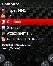 8.4 Compose a MMS Choose Subject in the Compose view to get the keyboard and enter a subject text to your message. Then make an Accept sweep. You can add a slide to your message by choosing Slides.