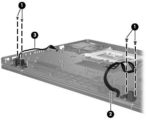 Remove the display assembly: 1. Position the computer right-side up with the front toward you. 2. Open the computer as far as possible. 3. Remove the four Phillips PM2.5 4.