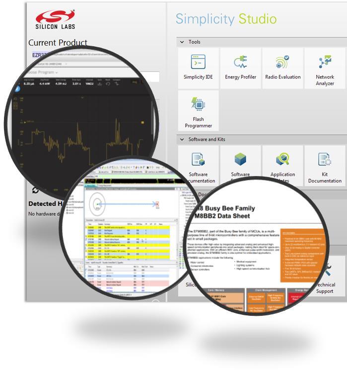 Development Tools Simplicity Studio An Eclipse based Silicon Labs IDE Integrated IDE with code editor, code compilation and