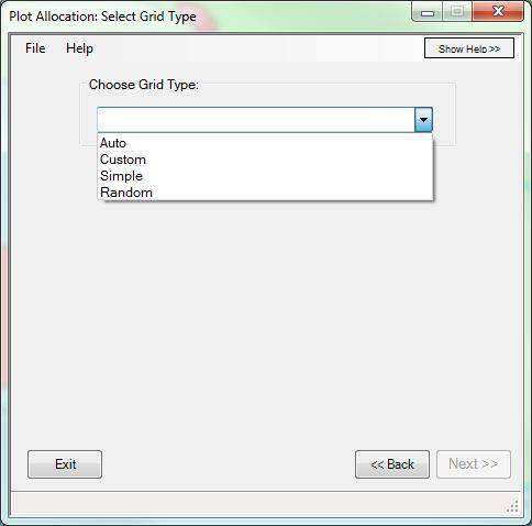Plot Allocator Choose Grid Type SilvAssist 2.0 Instruction Manual SilvAssist offers four (4) grid generation options: Auto, Custom, Simple or Random.