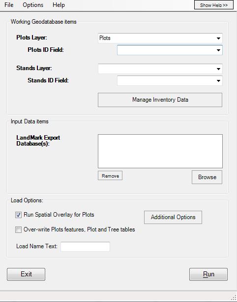 Plot Loader Tool First, start by selecting the Plots feature class that will be used to set up the relates for the load.