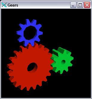 Figure 2: The output of the OpenGL animated gears program. 2.2.1 Use on HPCx The latest version of Mesa (6.2) is installed on HPCx in the following directory: /usr/local/packages/mesa/mesa6.