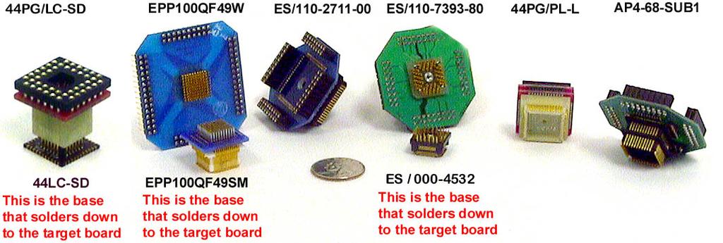 Emulator to Target Adapters and Accessories Adapter Summary - Use this chart to select the correct adapter * MCU PLCC socket adapters Solder-down adapters Replacement solder-down base C3, G3 and G49