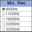 Setting record quality To set the microphone recording