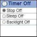 Setting time off Stop Off: To set the shutdown time. The player will turn off automatically if the player is non-usage for the set time. Sleep Off: To set the sleep time.