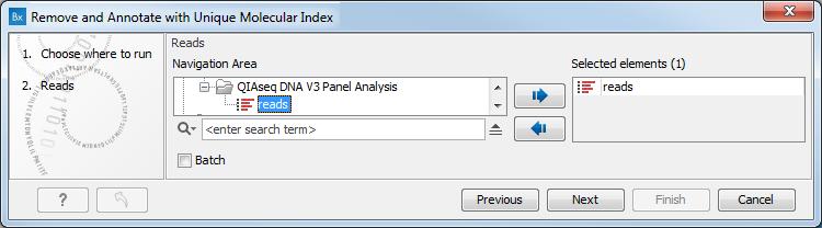 CHAPTER 1. INTRODUCTION TO QIASEQ DNA V3 PANEL ANALYSIS 18 Figure 1.20: Select the reads generated using the QIAseq DNA Panel.