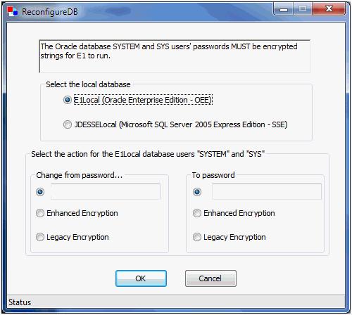 Encrypting and Decrypting the Password of the Local Database Note: You do not have to right click on ReconfigureDB.exe and select Run as administrator.