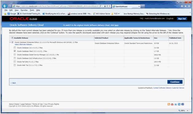 Obtaining the Oracle Database Client 7. On the results screen, expand the entry Oracle Database Enterprise Edition by clicking the arrow to the left of the release name. 8.