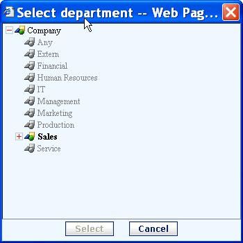 In the Select user dialog, you can select any user from your own department who is lower in the organizational hierarchy.