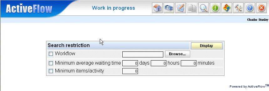 Work in progress The "Work in progress" enquiry function gives you the ability to get a rapid overview of the work in progress at a certain point in time.