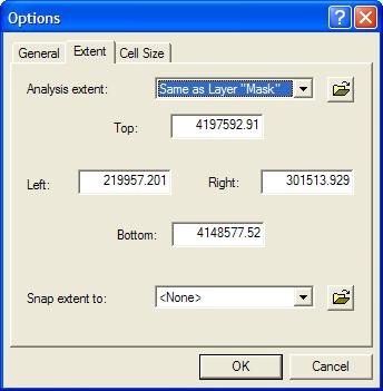 To clip a grid in ArcGIS, all you need to do is set the appropriate Analysis Options and then call on the Spatial