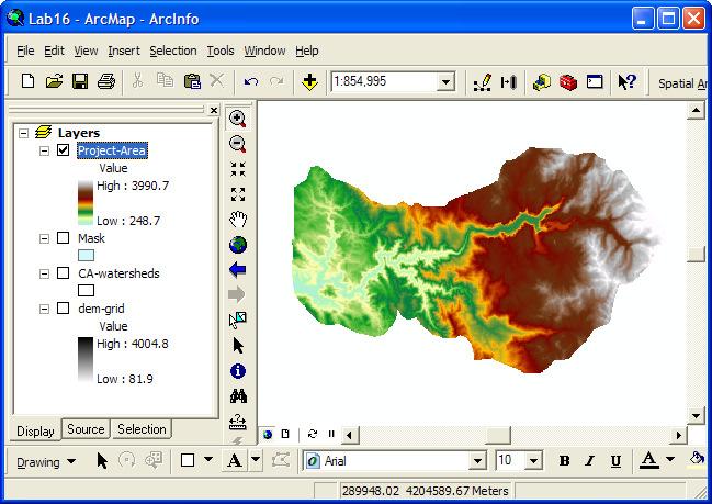 Click Yes to add the Project-Area to ArcMap.
