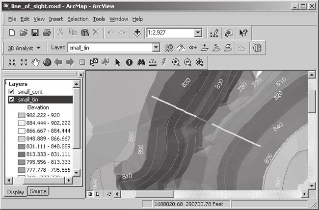 Introduction to 3D Data A line of sight drawn in ArcMap 3D Data Overview X, Y, and Z Values All geographical data contains horizontal x,y