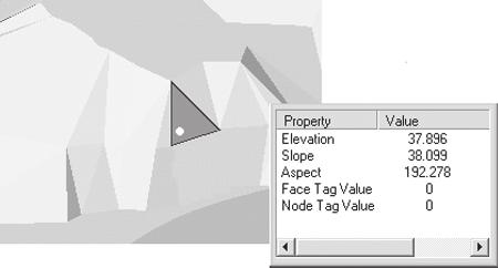 Introduction to 3D Data When you identify any point on the face of a TIN, the node x, y, z values are used to interpolate the elevation at that point.
