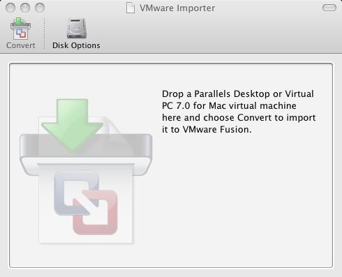 Using VMware Importer to Import a Parallels or Virtual PC Virtual Machine VMware Fusion must be loaded on the host machine for VMware Importer to work.
