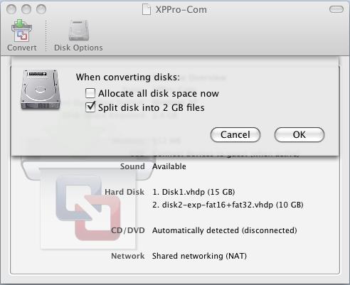 Split disk into 2GB files Some file systems, such as FAT and UFS, are unable to support very large files.