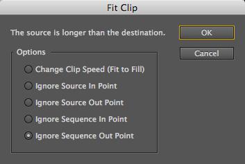 Fit Clip alert Adding clips that don t match the sequence If you wish to add clips that don t match the sequence frame size, check Premiere Pro Preferences>General.