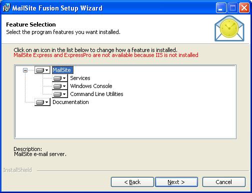 Figure 4 Installer Feature Selection Step Select the components you want to install and click Next.