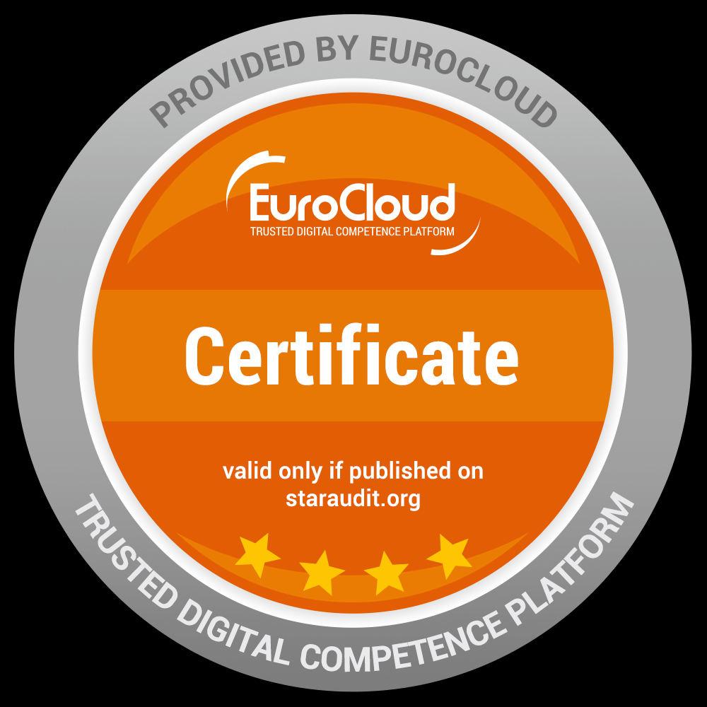 CLOUD CERTIFICATION Based on StarAudit scheme Performed by recognised