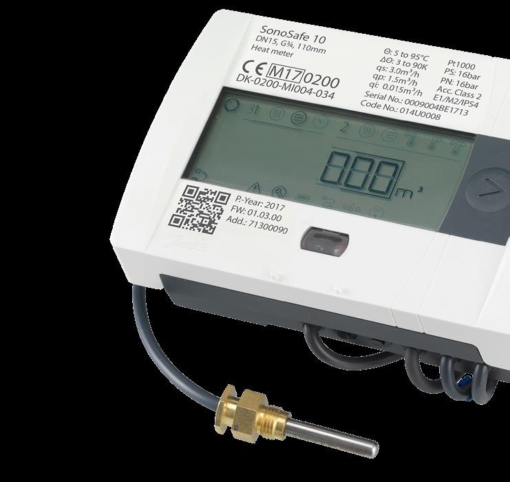 Secondary side metering SonoSafe 10 Mainstream ultrasonic meter for heating The ultrasonic meter SonoSafe is a compact and reliable meter offering basic features and functions.