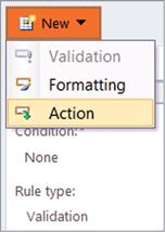 Using InfoPath with SharePoint Foundation 265 3 Select New > Action. 4 In the section marked Details For, enter Open PM Feedback View. 5 Click the hyperlink under Condition to set a condition.