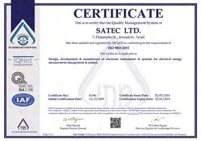 SATEC devices comply with the most demanding