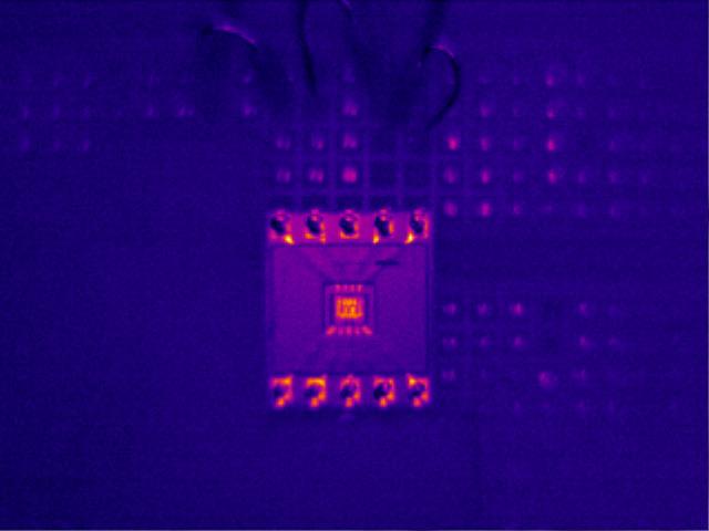 Figure 12: Unpowered resistor captured with a TiX560 camera and a standard lens. Figure 13. Same unpowered resistor as in Figure 12 but captured with a Fluke 25 micron macro lens.