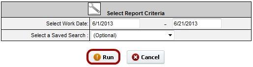 Selecting Report Criteria 5. On this screen, you can pick which work orders you want to run the report on.