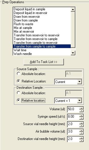 4 Sample Preparation Routines Sample Preparation Routine Example Figure 65. Settings for the Transfer from Sample to Sample task Default settings c.