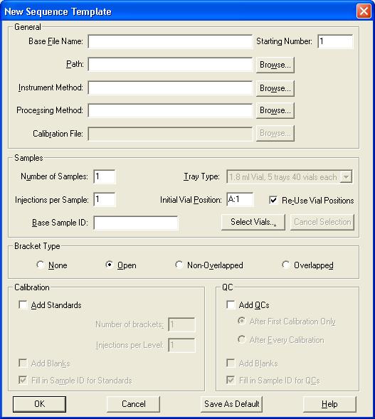 The New Sequence Template dialog box appears (see Figure 111).